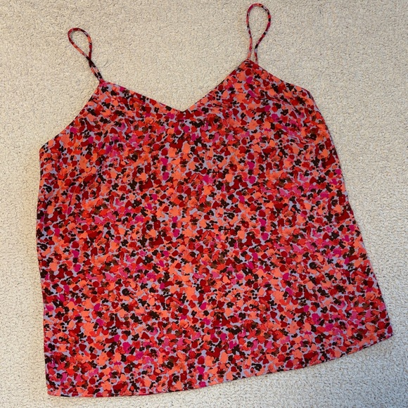 Nine West Tops - Nine West Bright Pink & Orange Floral Spaghetti-Strap Cami